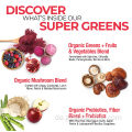 Bio -Energiepulverpilze Super Greens Berry Pulver